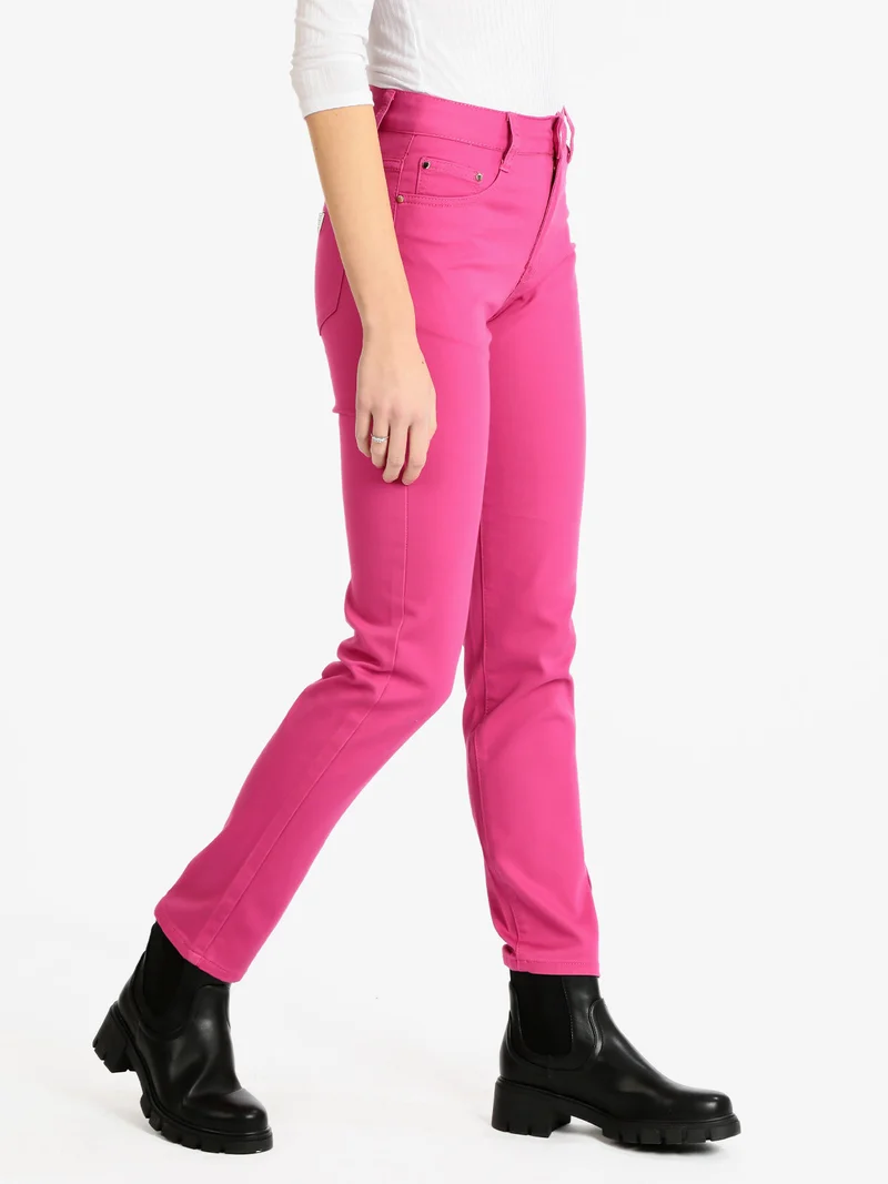 Pantaloni donna modello regular - fucsia