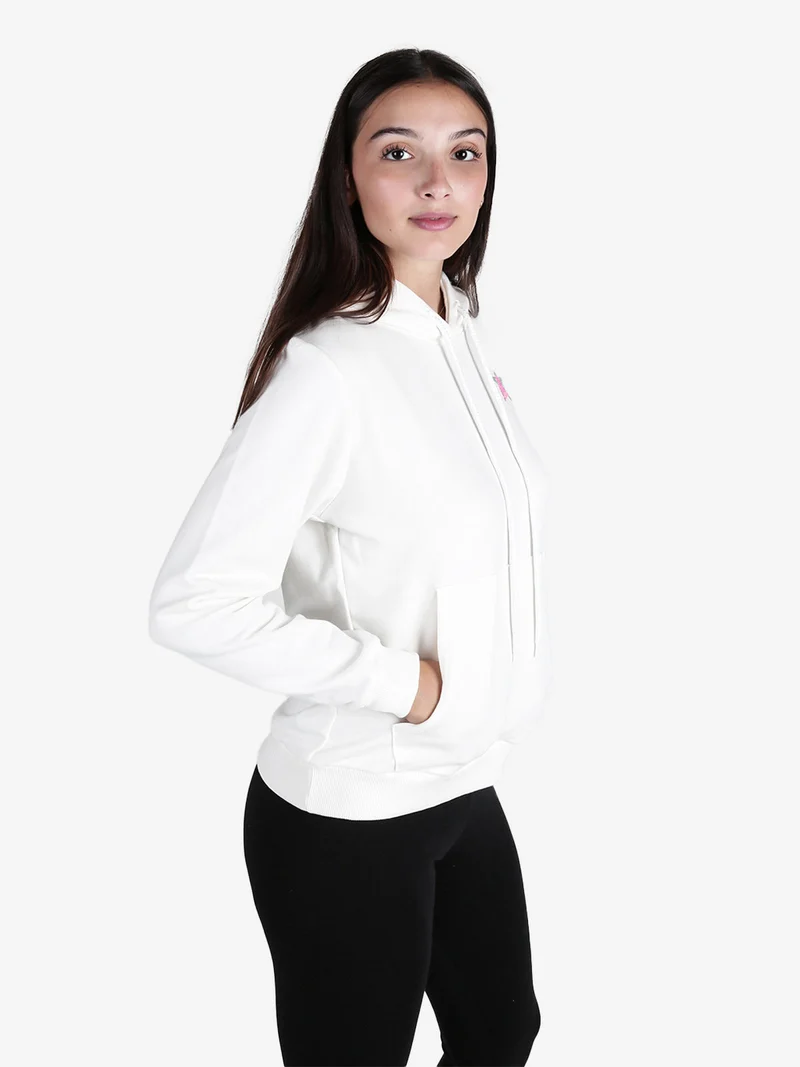 Felpa donna sportiva con cappuccio - bianco