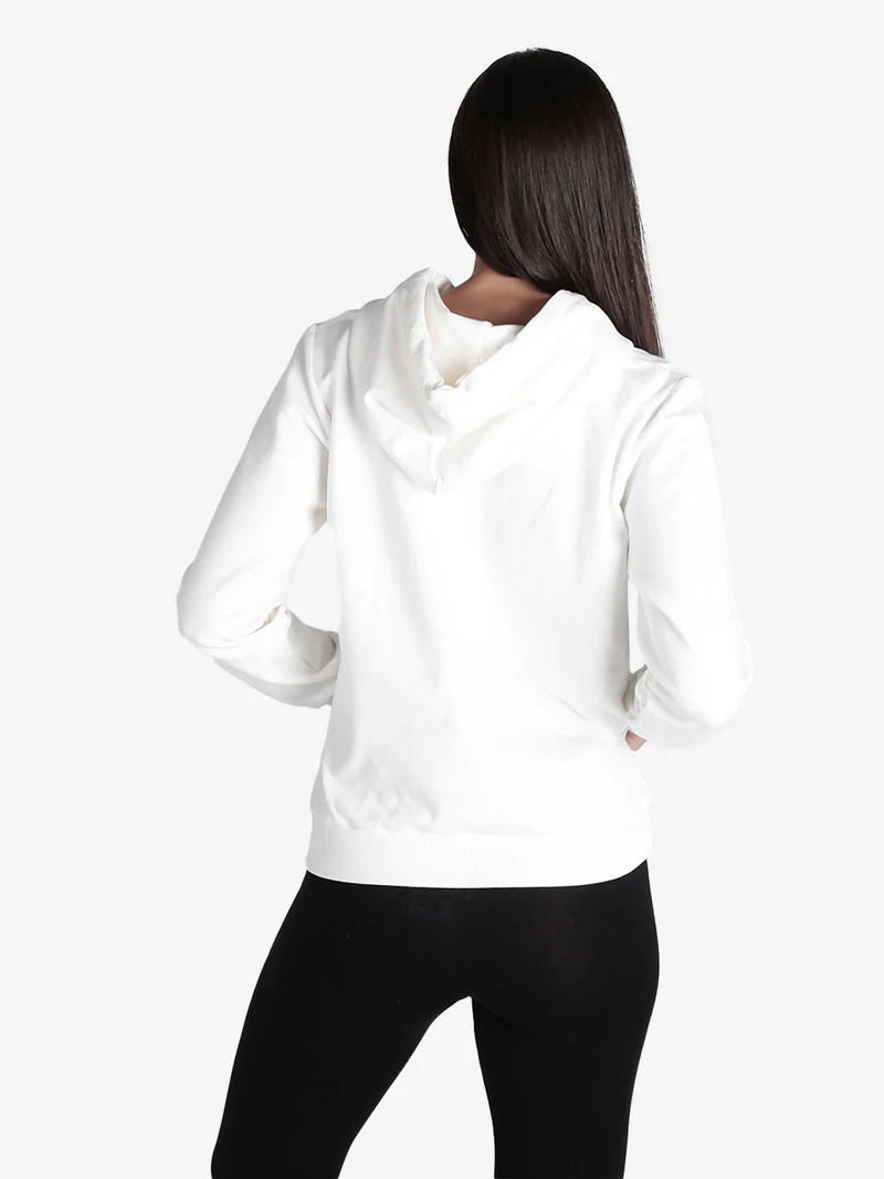 Felpa donna sportiva con cappuccio - bianco