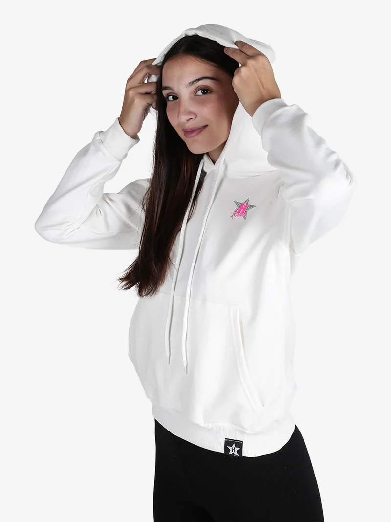 Felpa donna sportiva con cappuccio - bianco