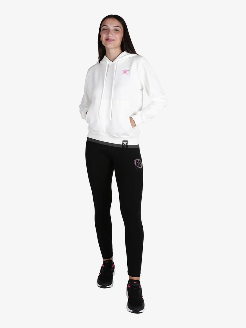 Felpa donna sportiva con cappuccio - bianco