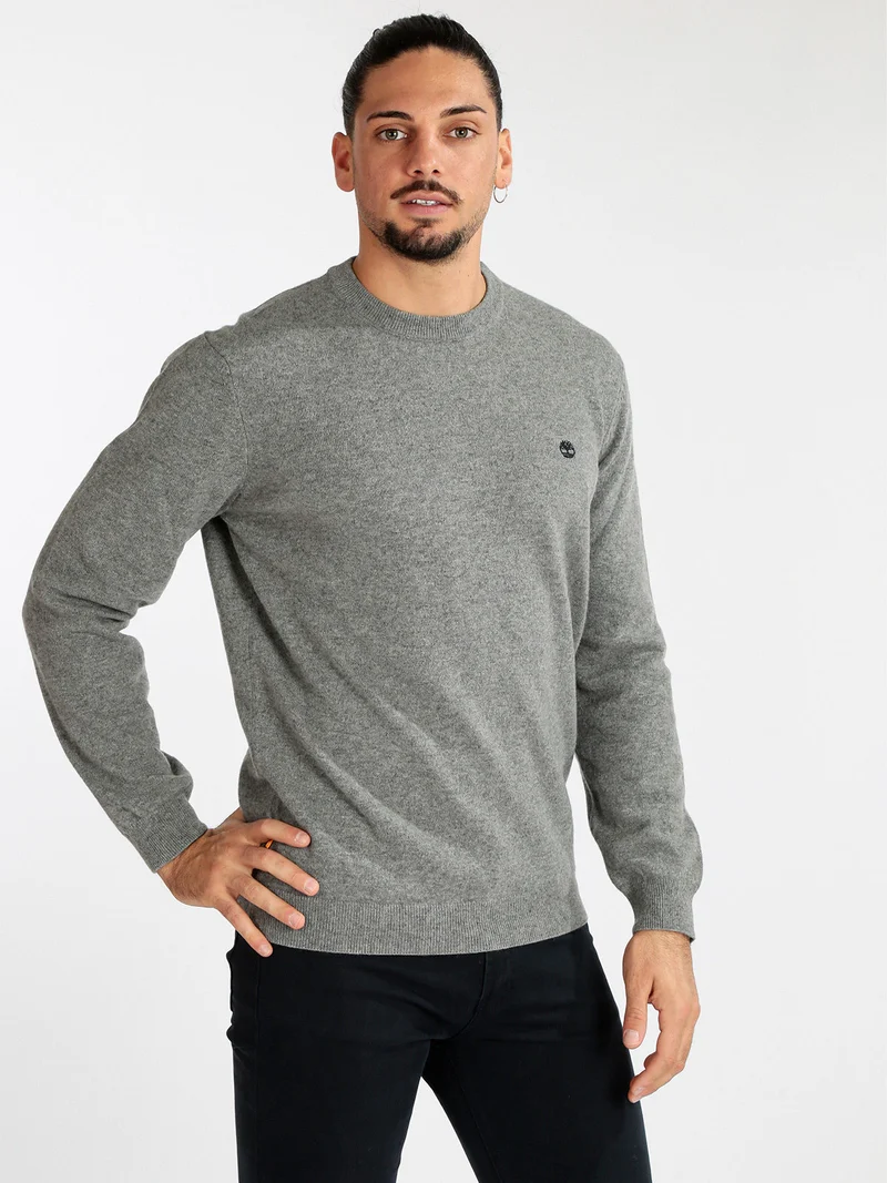 Maglione girocollo uomo in lana - grigio