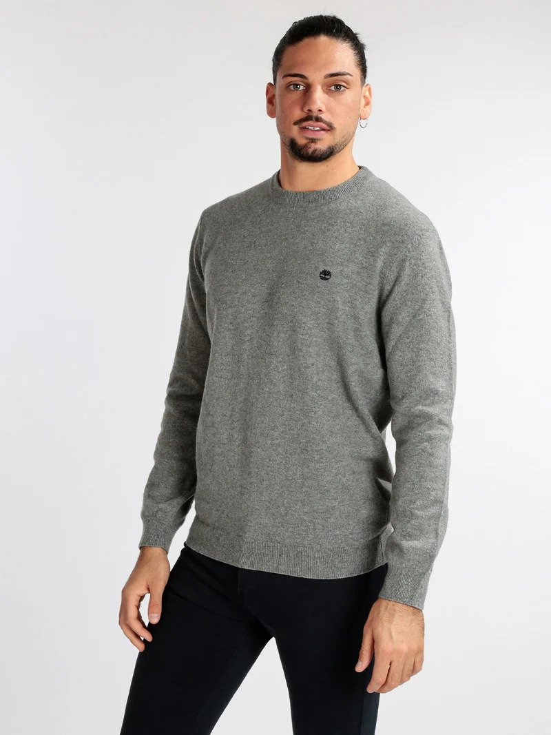 Maglione girocollo uomo in lana - grigio