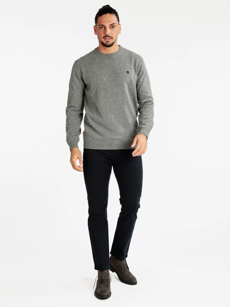 Maglione girocollo uomo in lana - grigio
