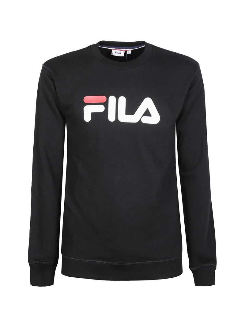 Felpa unisex girocollo in cotone garzato - nero