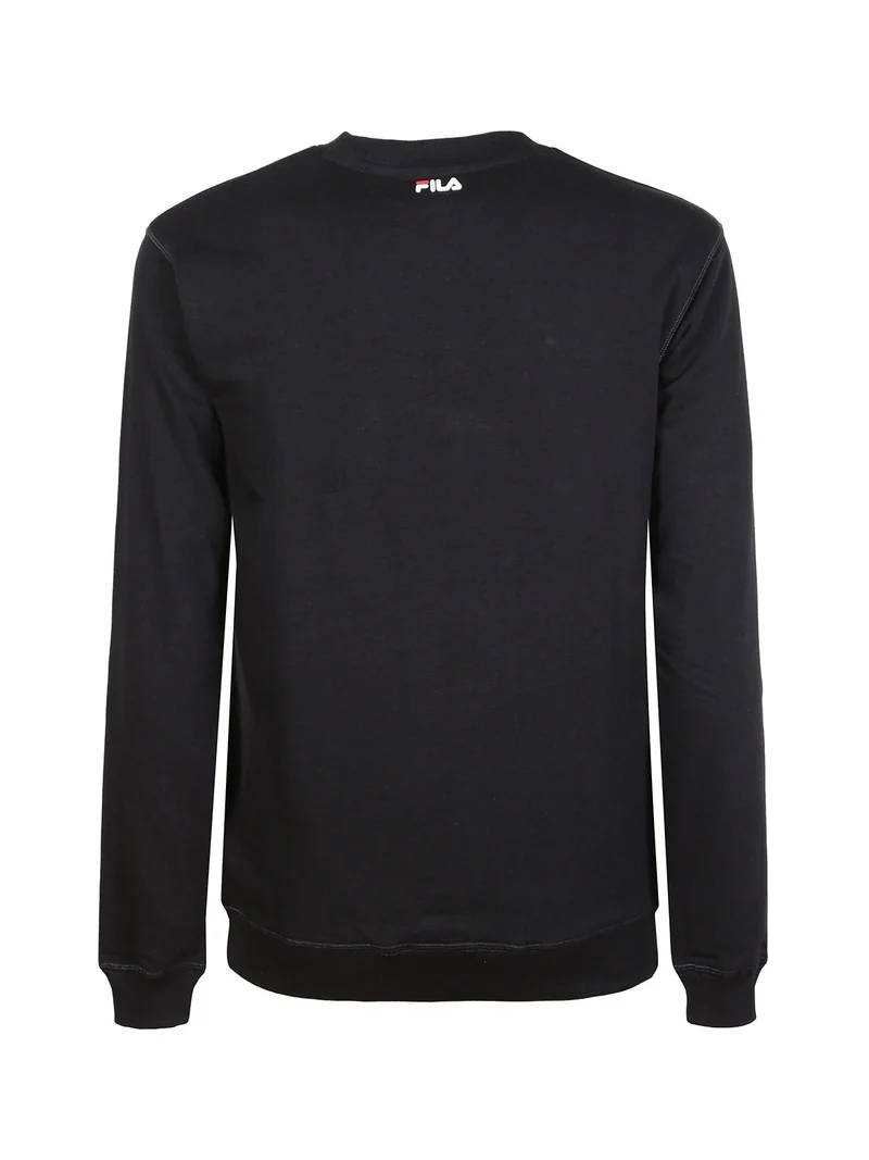 Felpa unisex girocollo in cotone garzato - nero