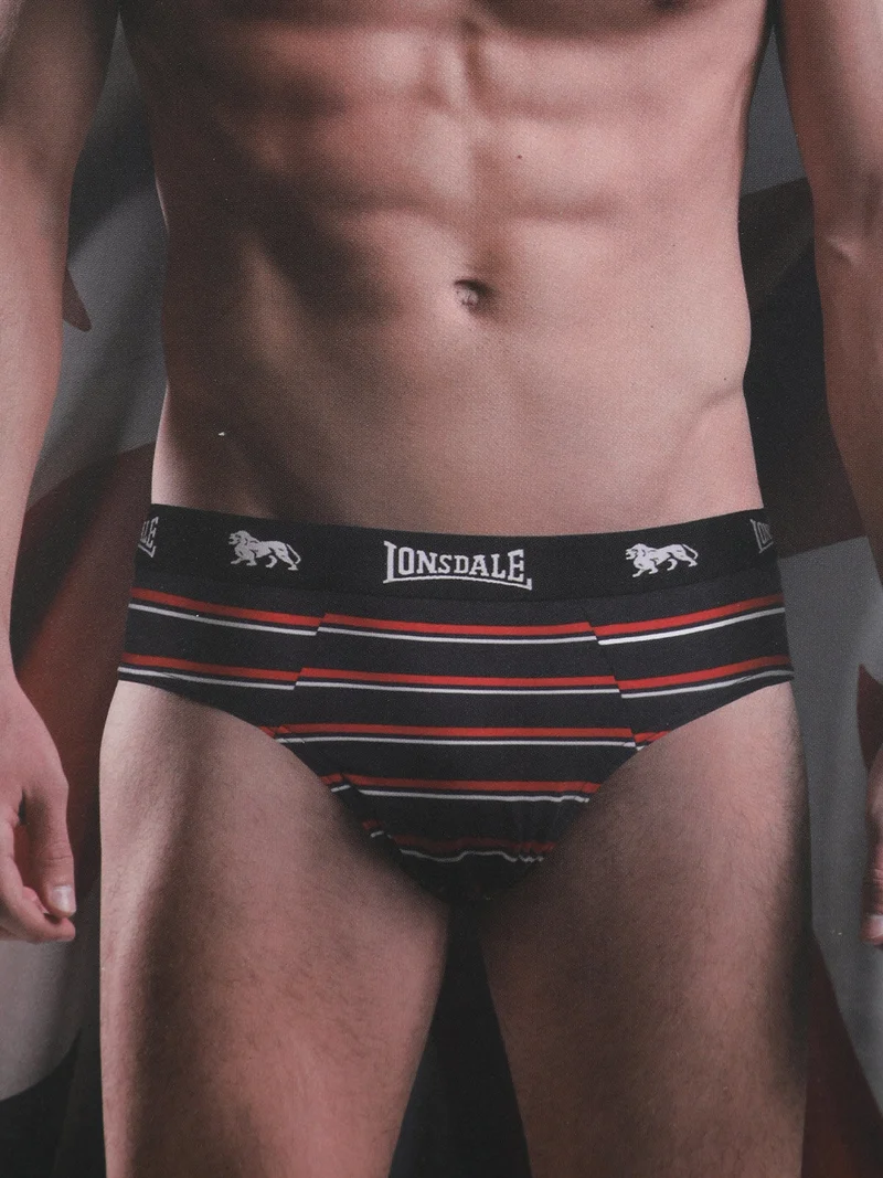 Slip uomo a righe in cotone - blu scuro