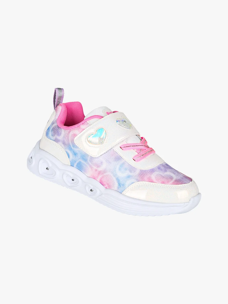 Sneakers da ragazza con strappo e luci - bianco