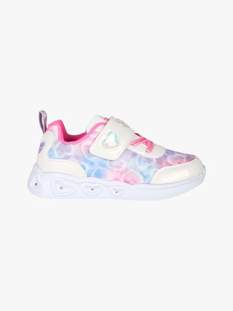 Sneakers da ragazza con strappo e luci - bianco