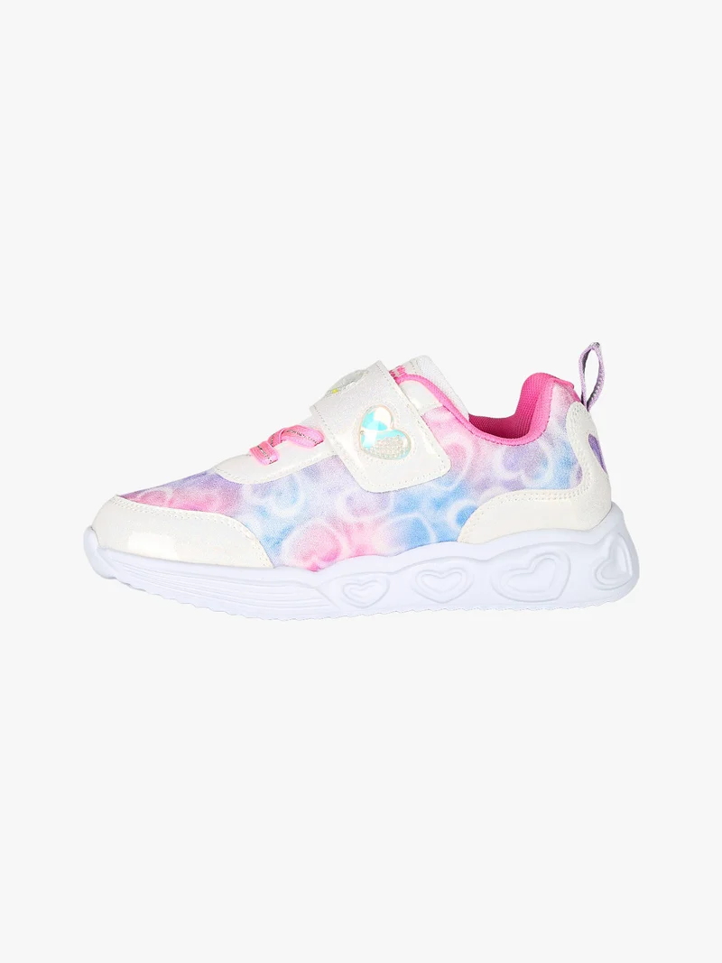 Sneakers da ragazza con strappo e luci - bianco