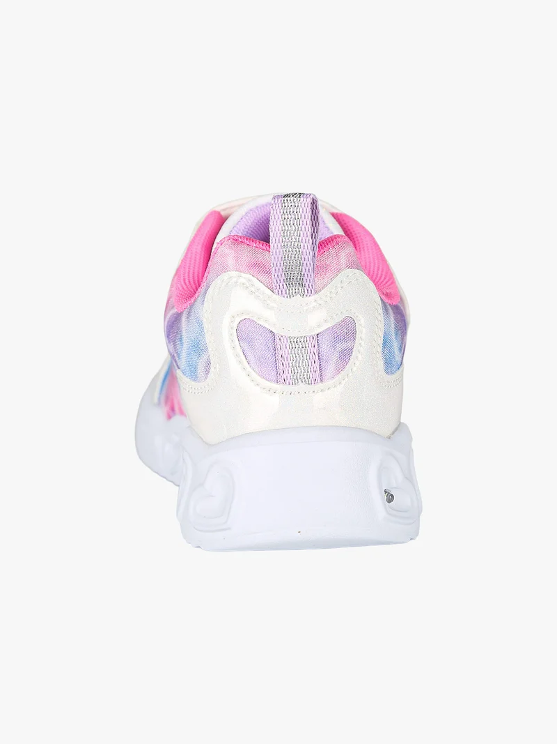 Sneakers da ragazza con strappo e luci - bianco