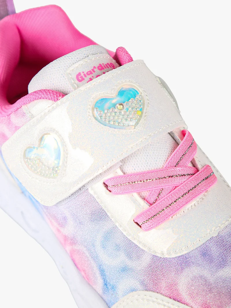 Sneakers da ragazza con strappo e luci - bianco