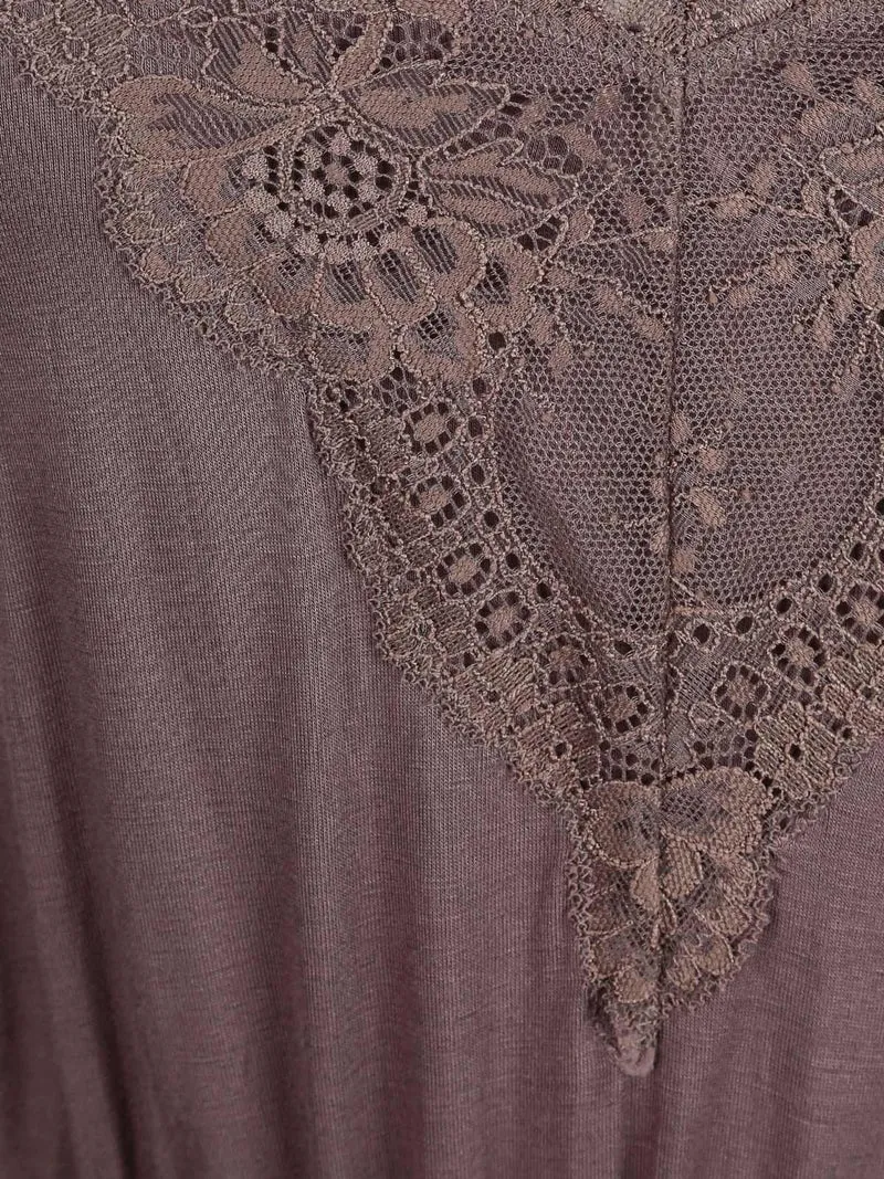Tuta corta con pizzo - fango