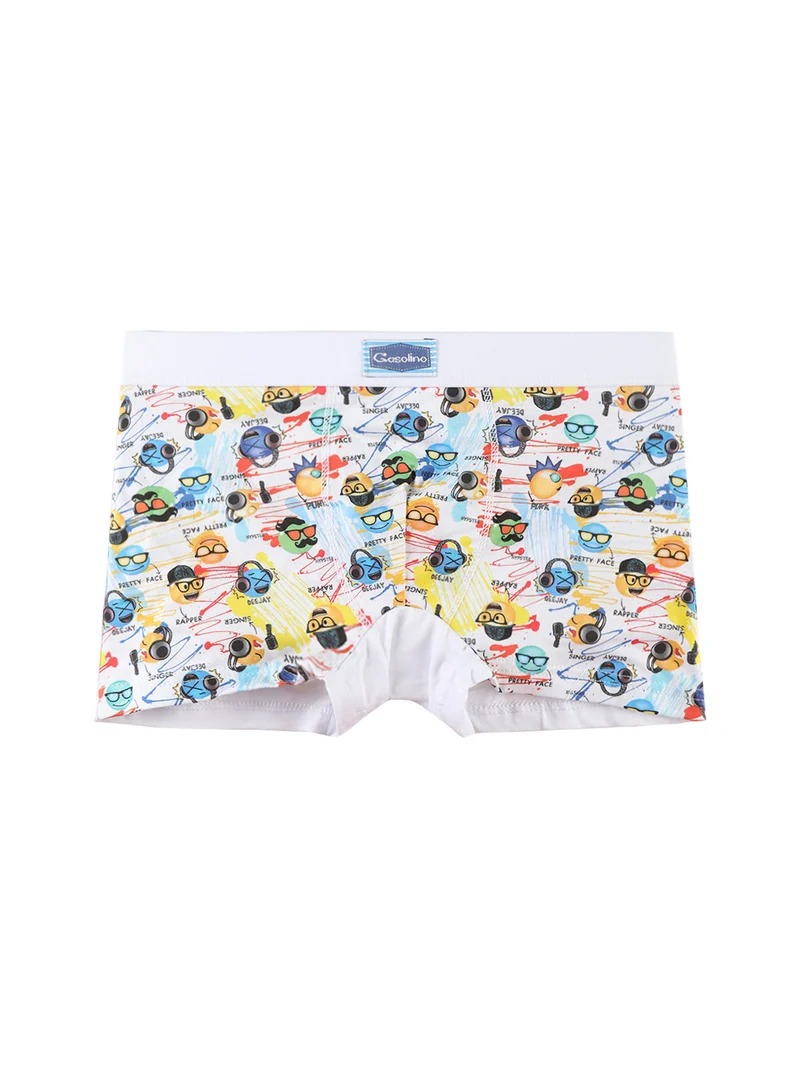 Boxer da bambino con stampe - bianco