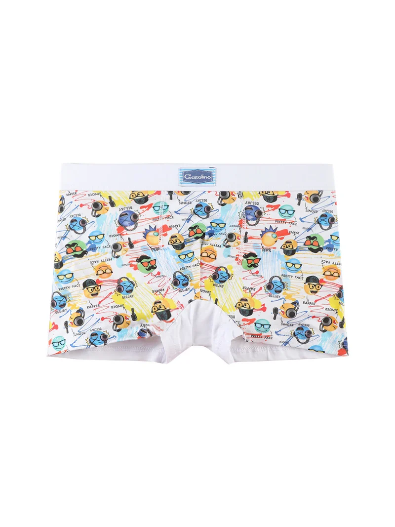 Boxer da bambino con stampe - bianco