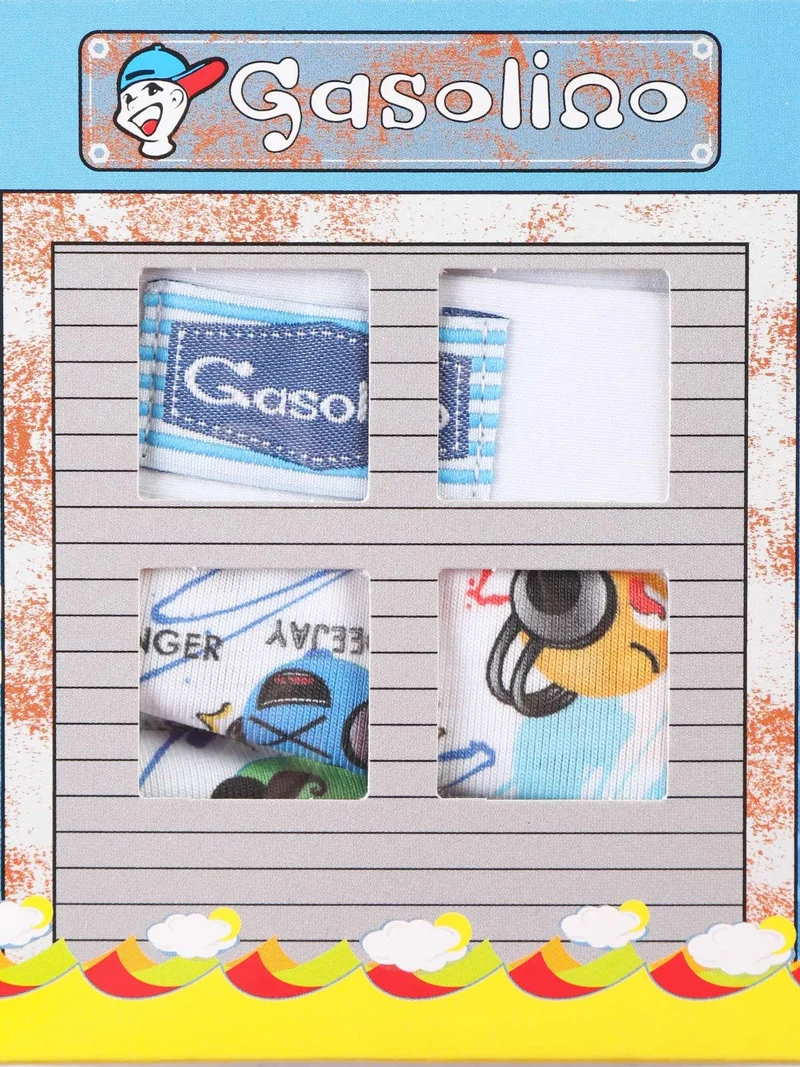 Boxer da bambino con stampe - bianco