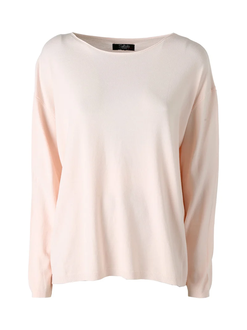 Pullover donna oversize in maglia - cipria