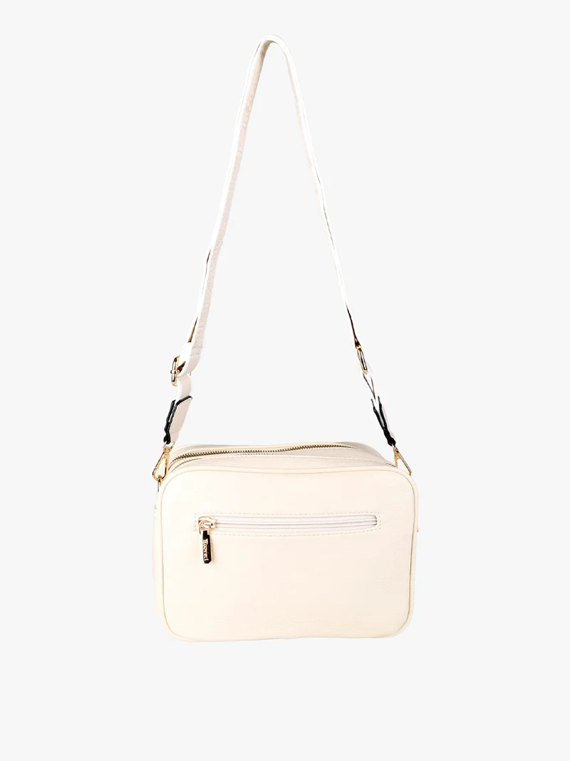 Borsa a tracolla da donna in ecopelle con doppio scomparto - beige