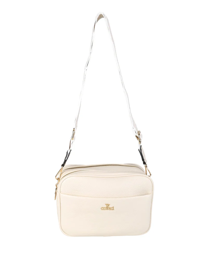 Borsa a tracolla da donna in ecopelle con doppio scomparto - beige