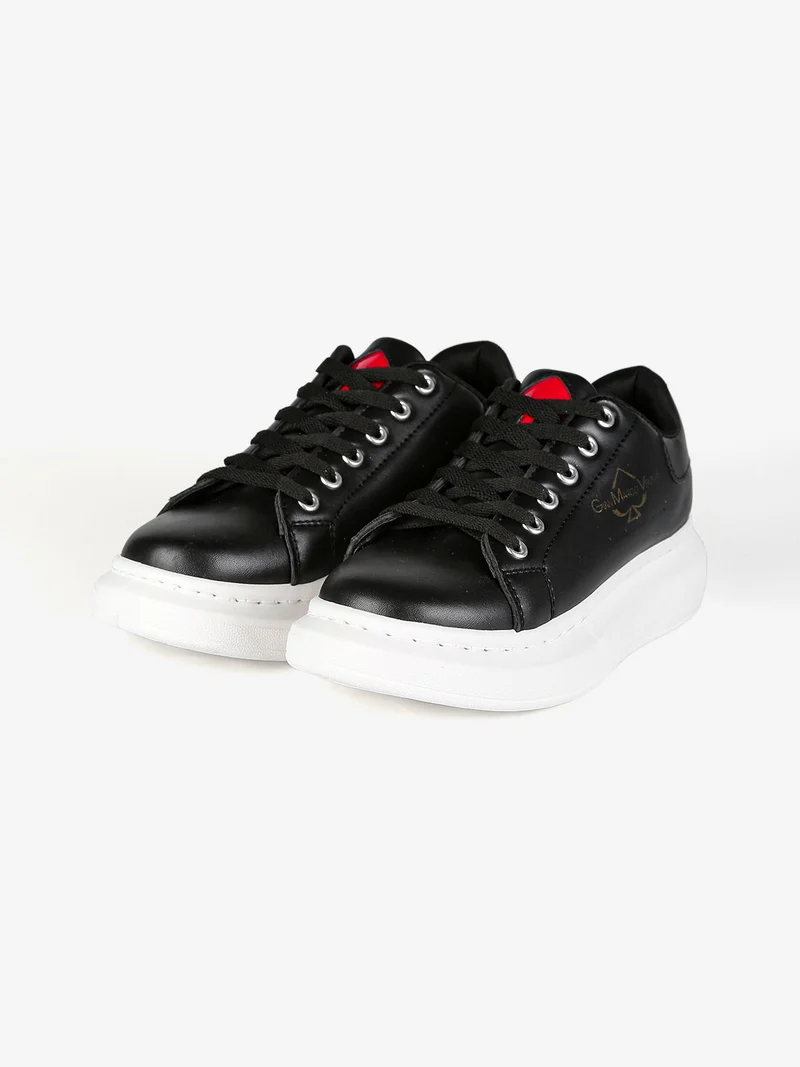 Sneakers donna con platform - nero