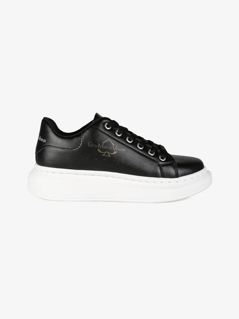 Sneakers donna con platform - nero
