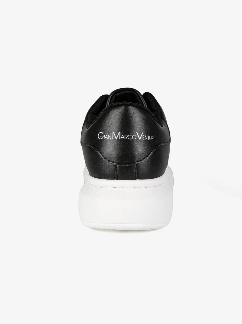 Sneakers donna con platform - nero