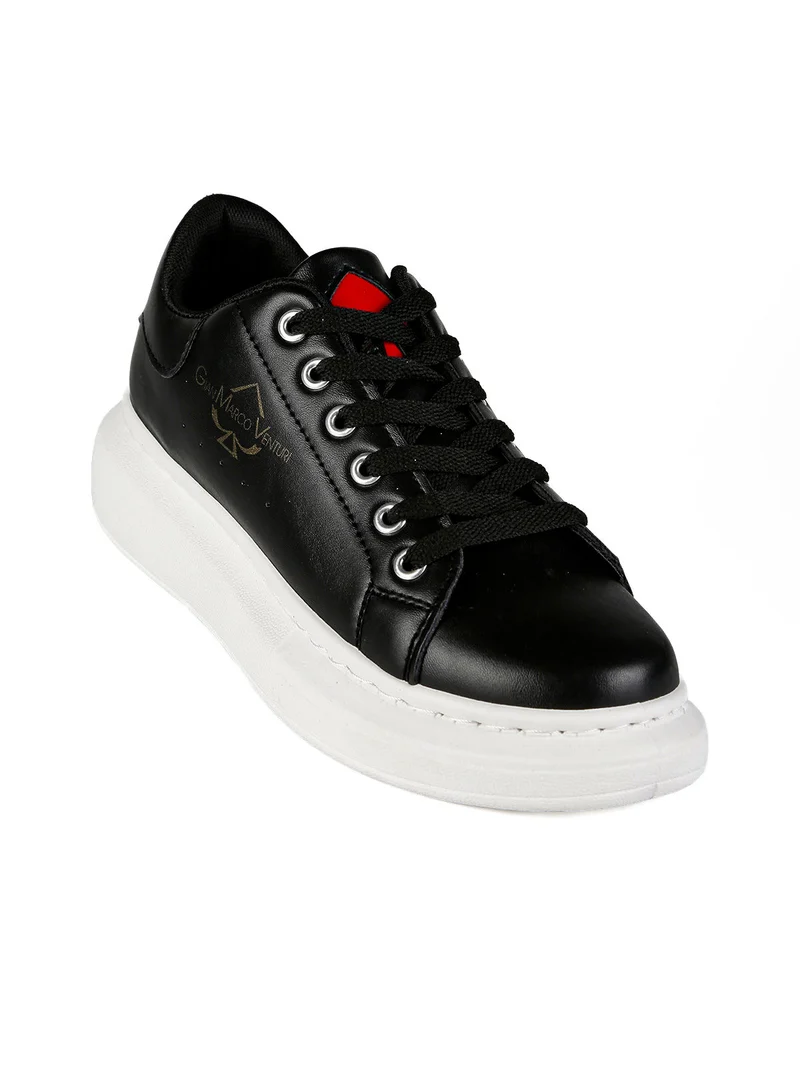 Sneakers donna con platform - nero