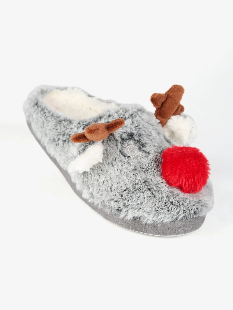 Pantofole natalizie antiscivolo - grigio