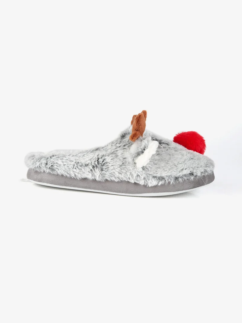Pantofole natalizie antiscivolo - grigio