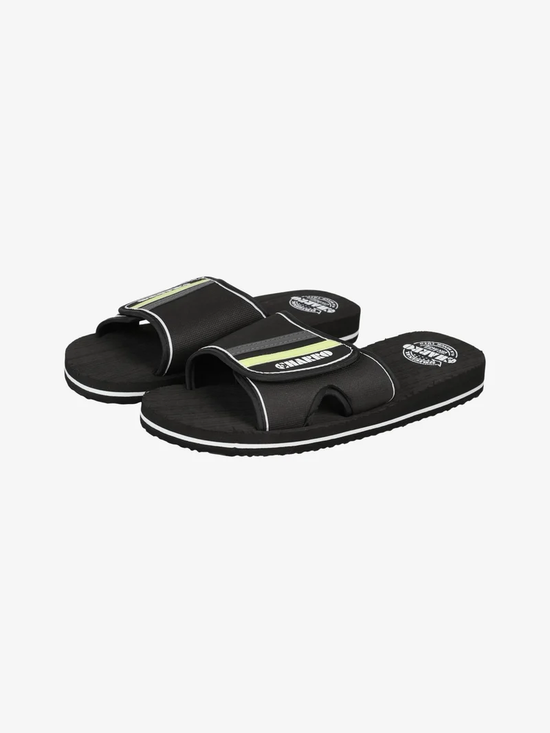 Ciabatte da uomo con fascia a strappo - nero