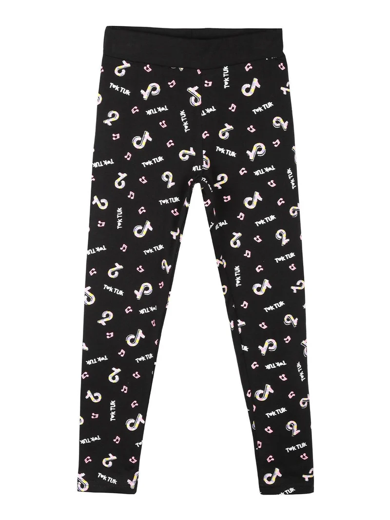 Leggings stampati da bambina - nero