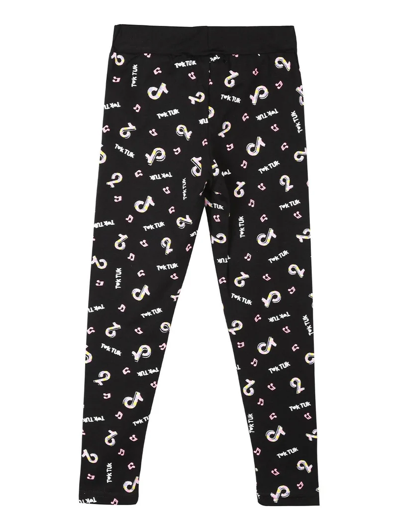 Leggings stampati da bambina - nero