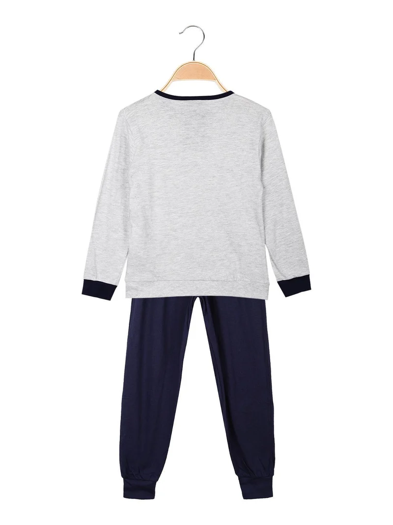 Pigiama lungo da bambino in cotone - grigio