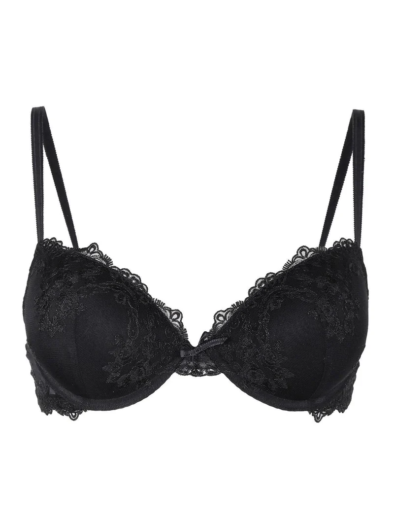 Reggiseno push up in pizzo con ferretto 1946 - nero