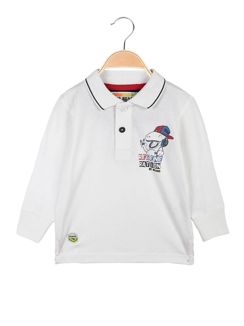 Polo da neonato a manica lunga - bianco