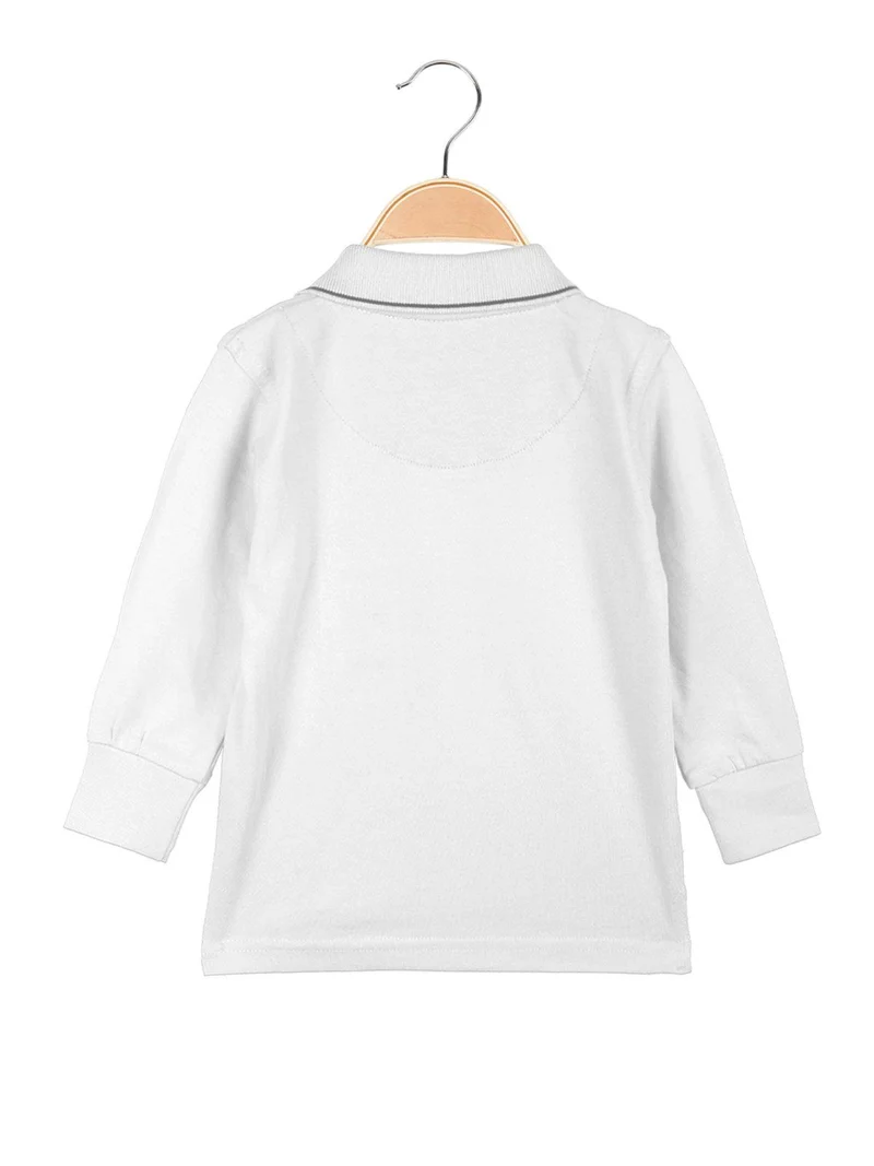 Polo da neonato a manica lunga - bianco