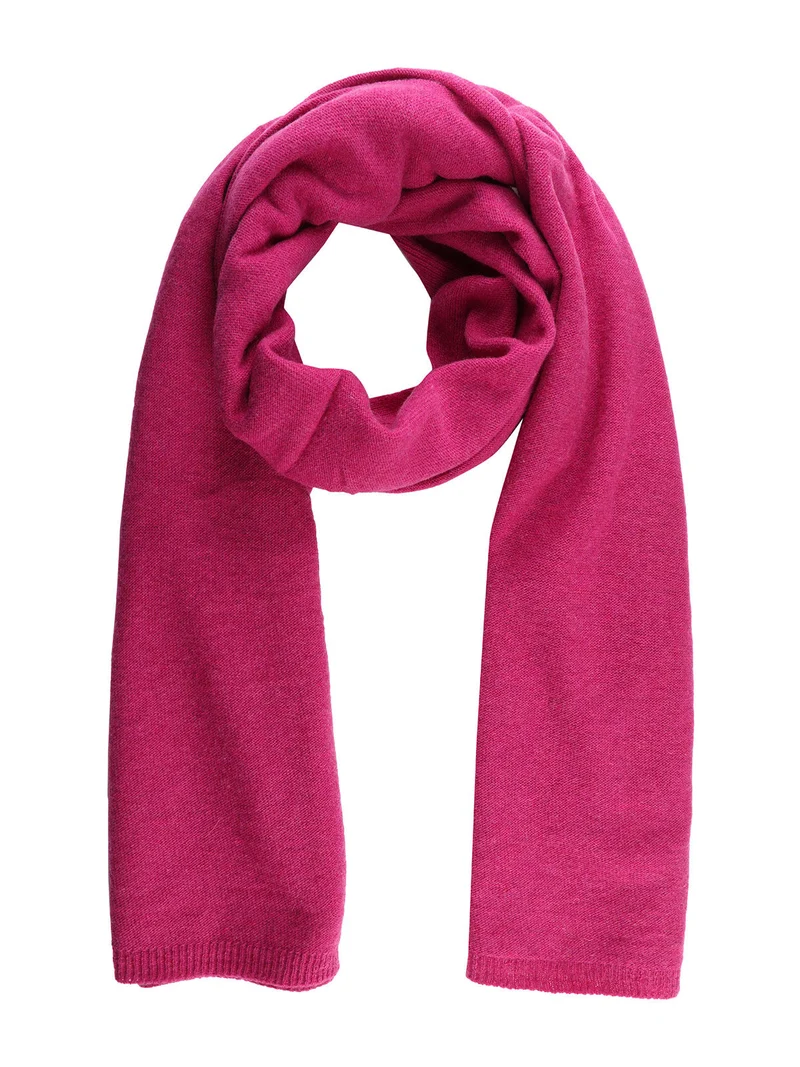 Sciarpa tinta unita in misto cashmere e lana - fucsia