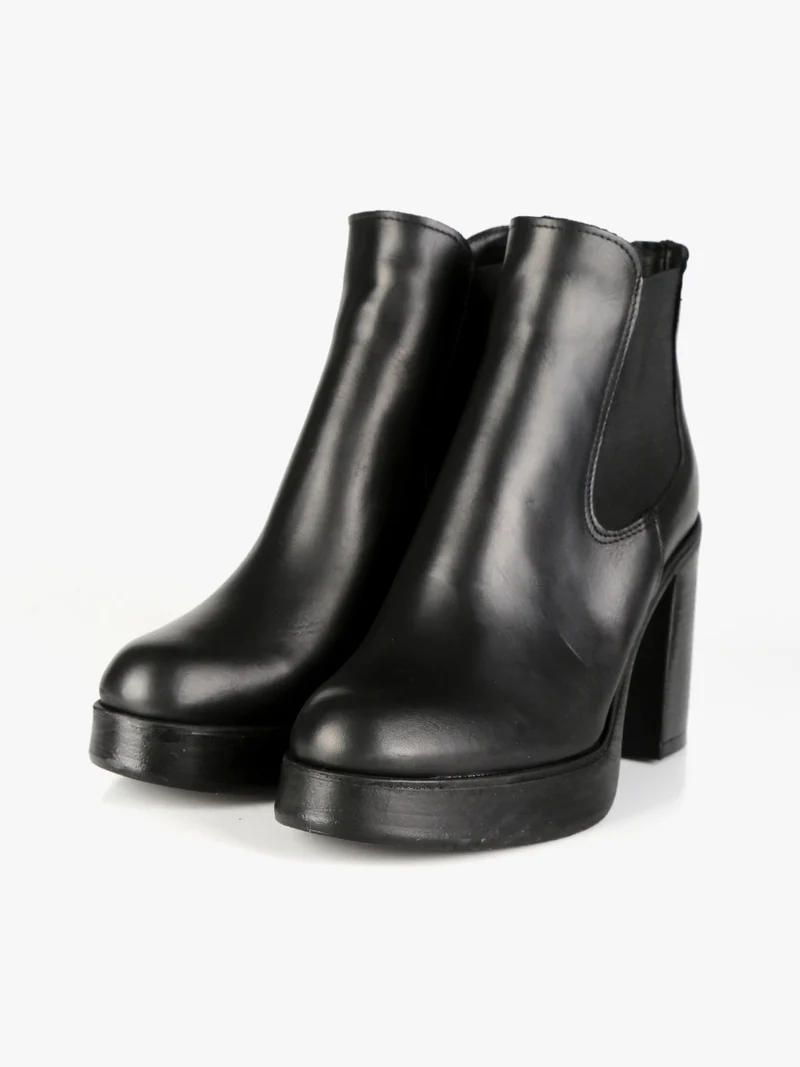 Tronchetto Chelsea in pelle donna - nero