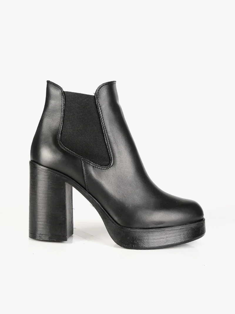 Tronchetto Chelsea in pelle donna - nero