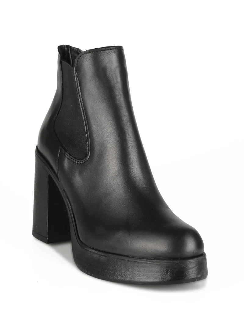 Tronchetto Chelsea in pelle donna - nero