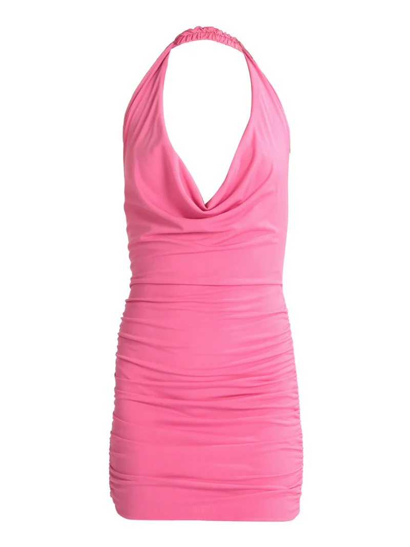 Mini abito donna con schiena e spalle scoperte - rosa