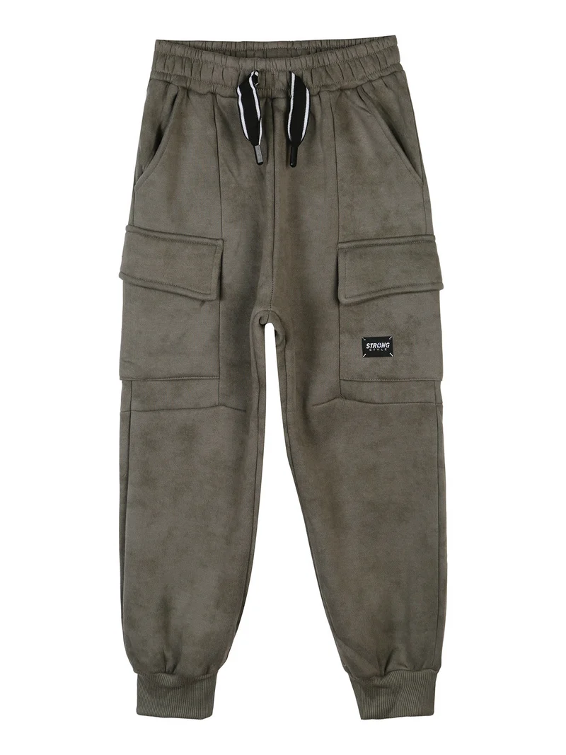 Pantaloni da ragazzo con tasconi e polsini - militare