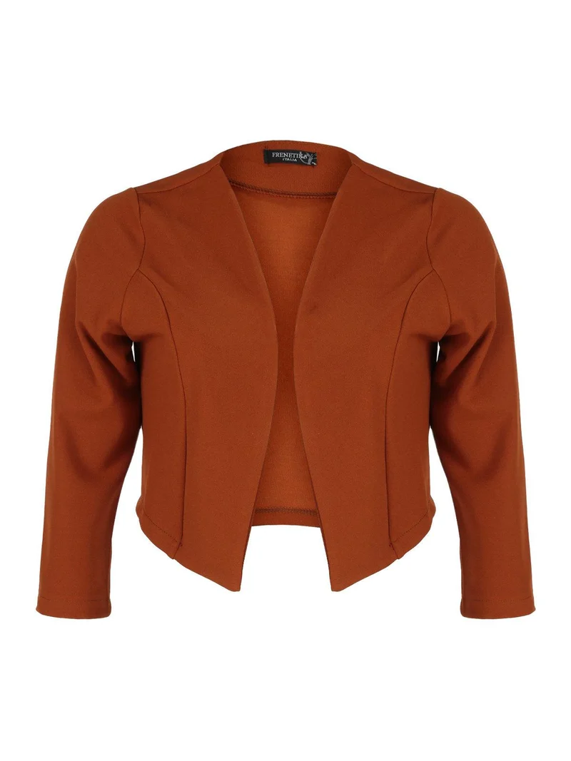 Bolero donna con manica a 3/4 - cammello