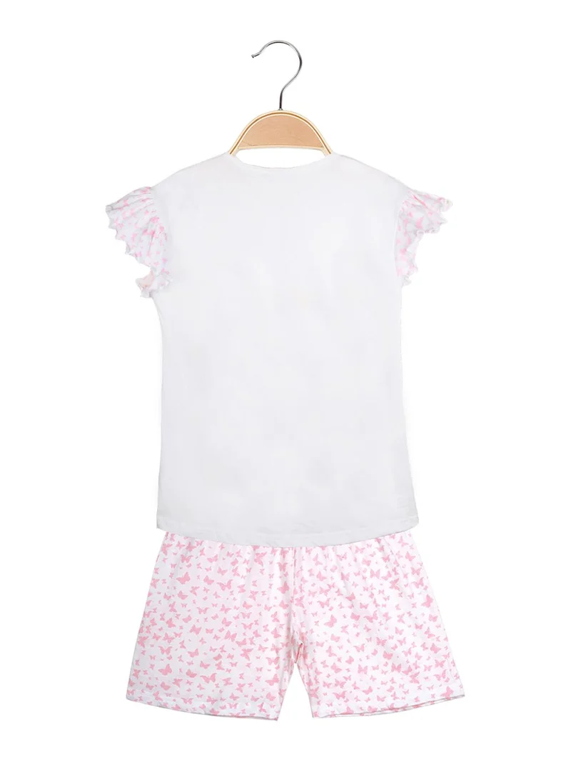 Pigiama in cotone jersey con disegni - bianco