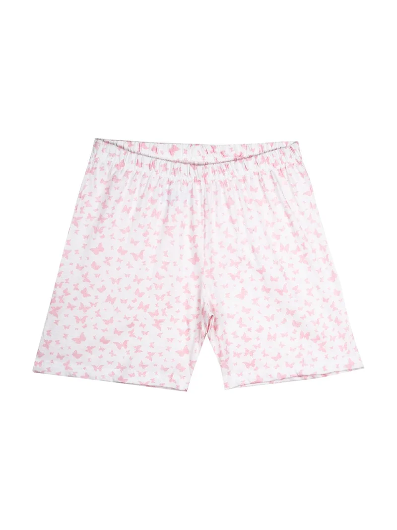 Pigiama in cotone jersey con disegni - bianco