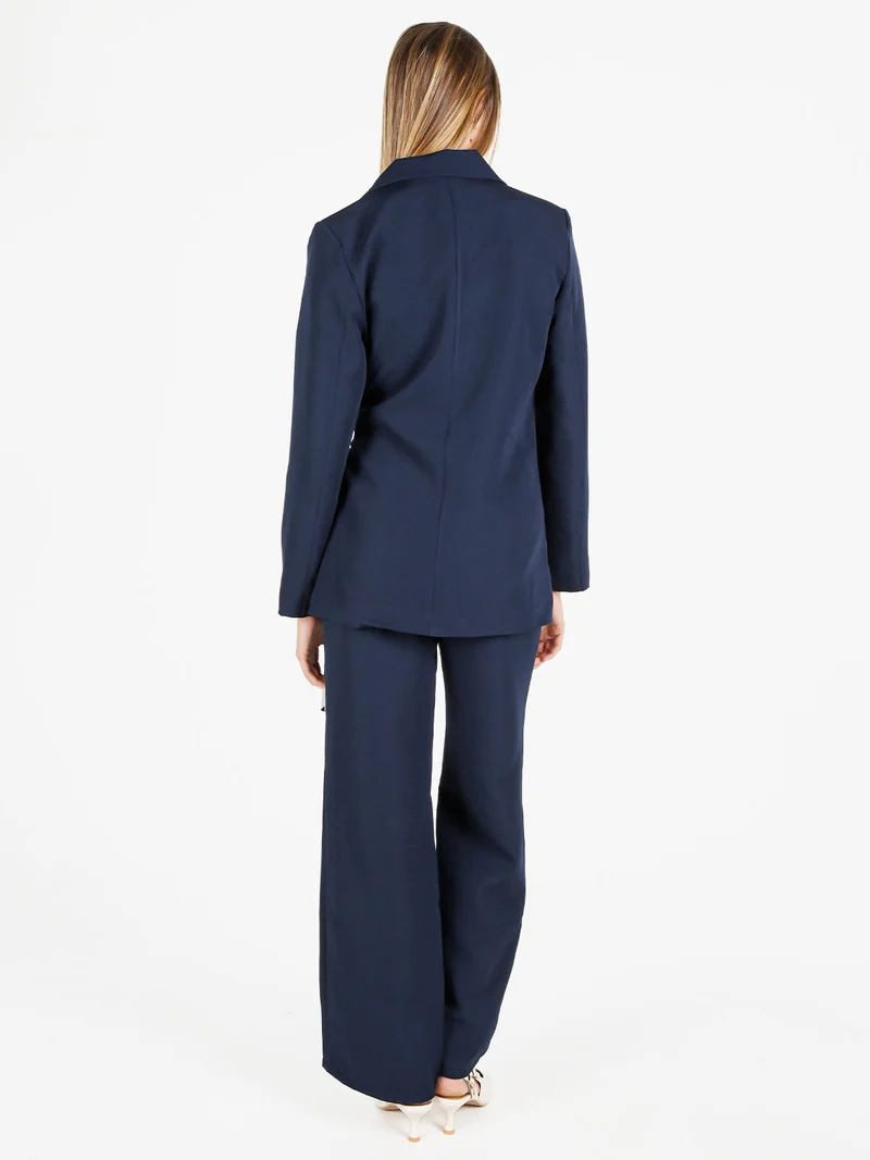 Completo da donna oversize con blazer e pantalone - blu scuro