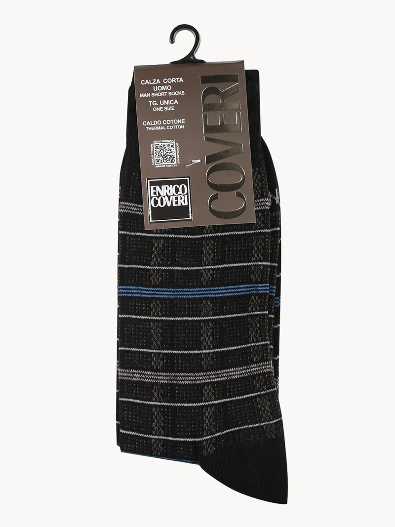 Calze lunghe da uomo in caldo cotone - nero