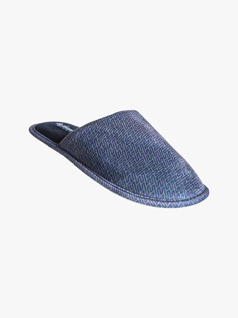Pantofole uomo invernali con stampe - blu scuro