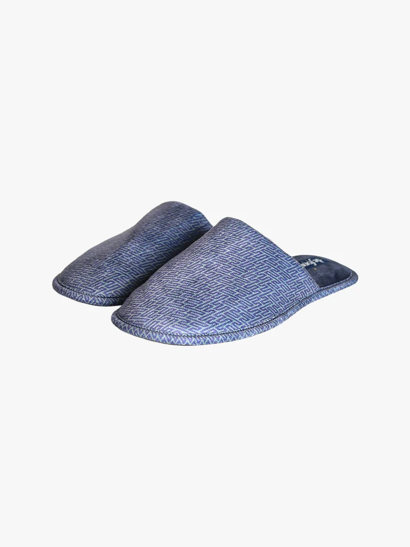Pantofole uomo invernali con stampe - blu scuro