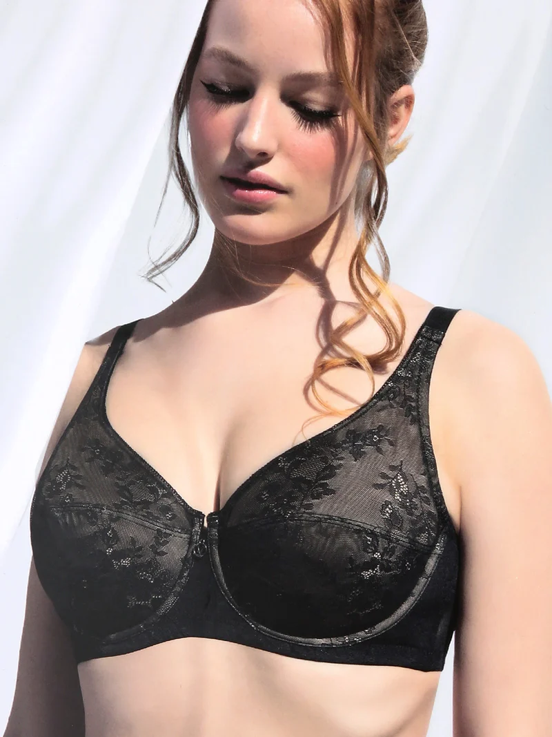 DR12C Reggiseno donna sfoderato con ferretto coppa C - nero